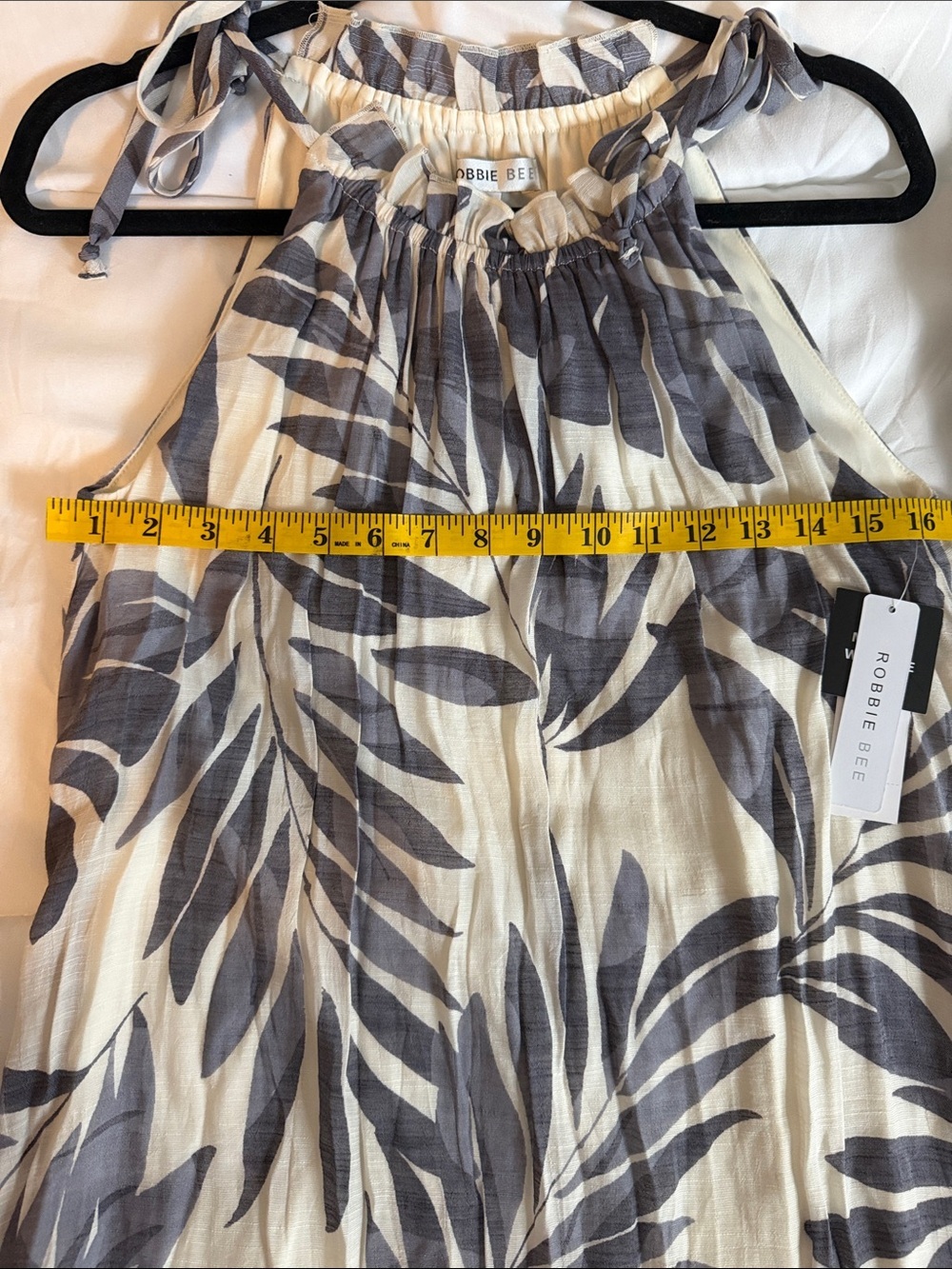 Robbie Bee Blue & White Ruffle-Trim Dress NWT - Picture 6 of 9